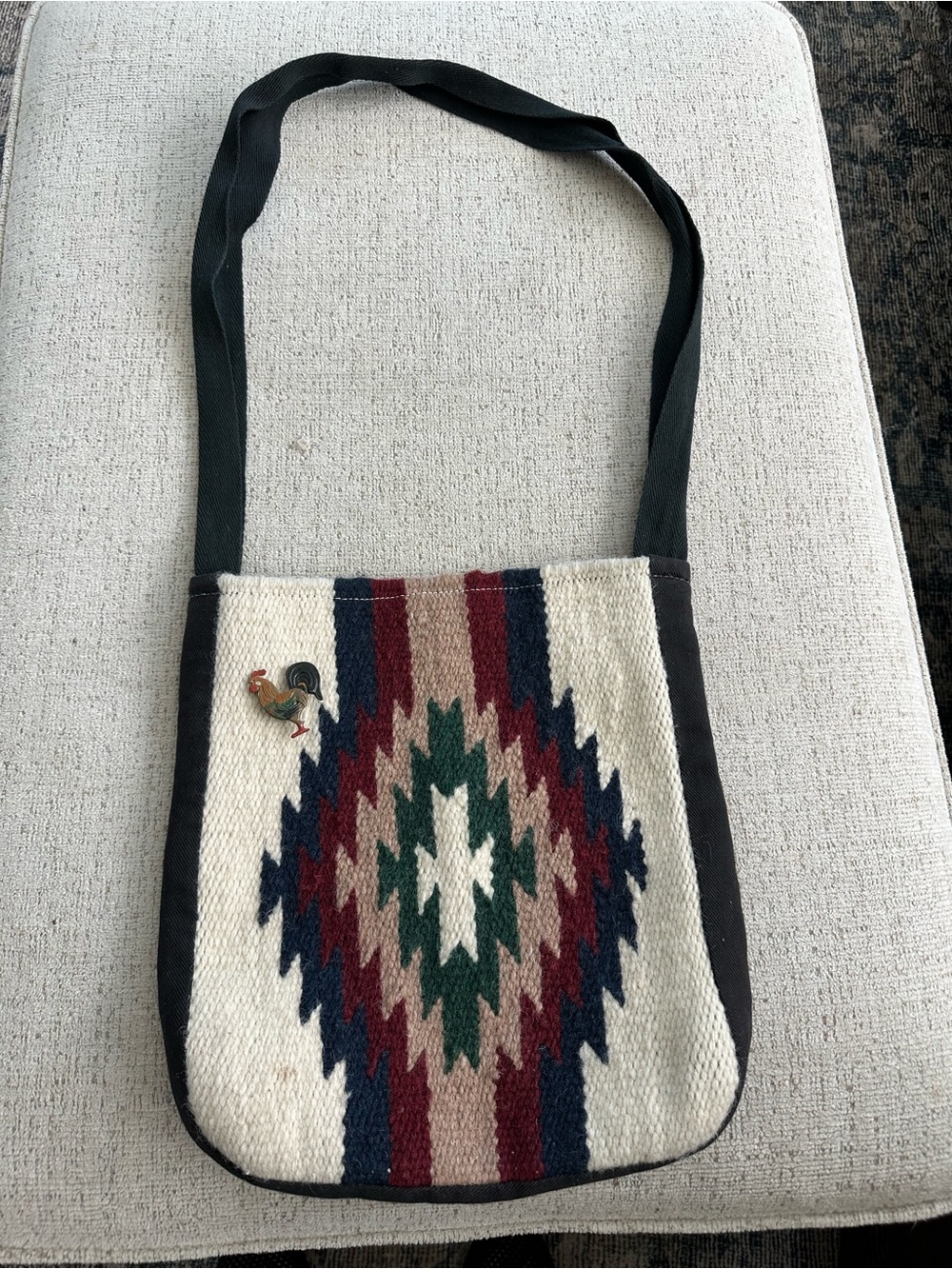 Vintage El Paso Saddleblanket Co. Wool SW Crossbody Bag w/Kuhn Zinn Pin
